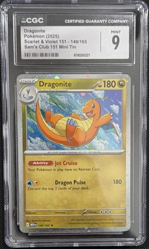 Pokémon Dragonite 149/165 Scarlet & Violet 151 Rare Holo CGC 9 🔥🔥🔥
