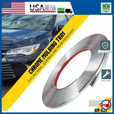 1CM Chrome Molding Trim Strip PVC Car Styling Decoration Tape Adhesive US SOCK K