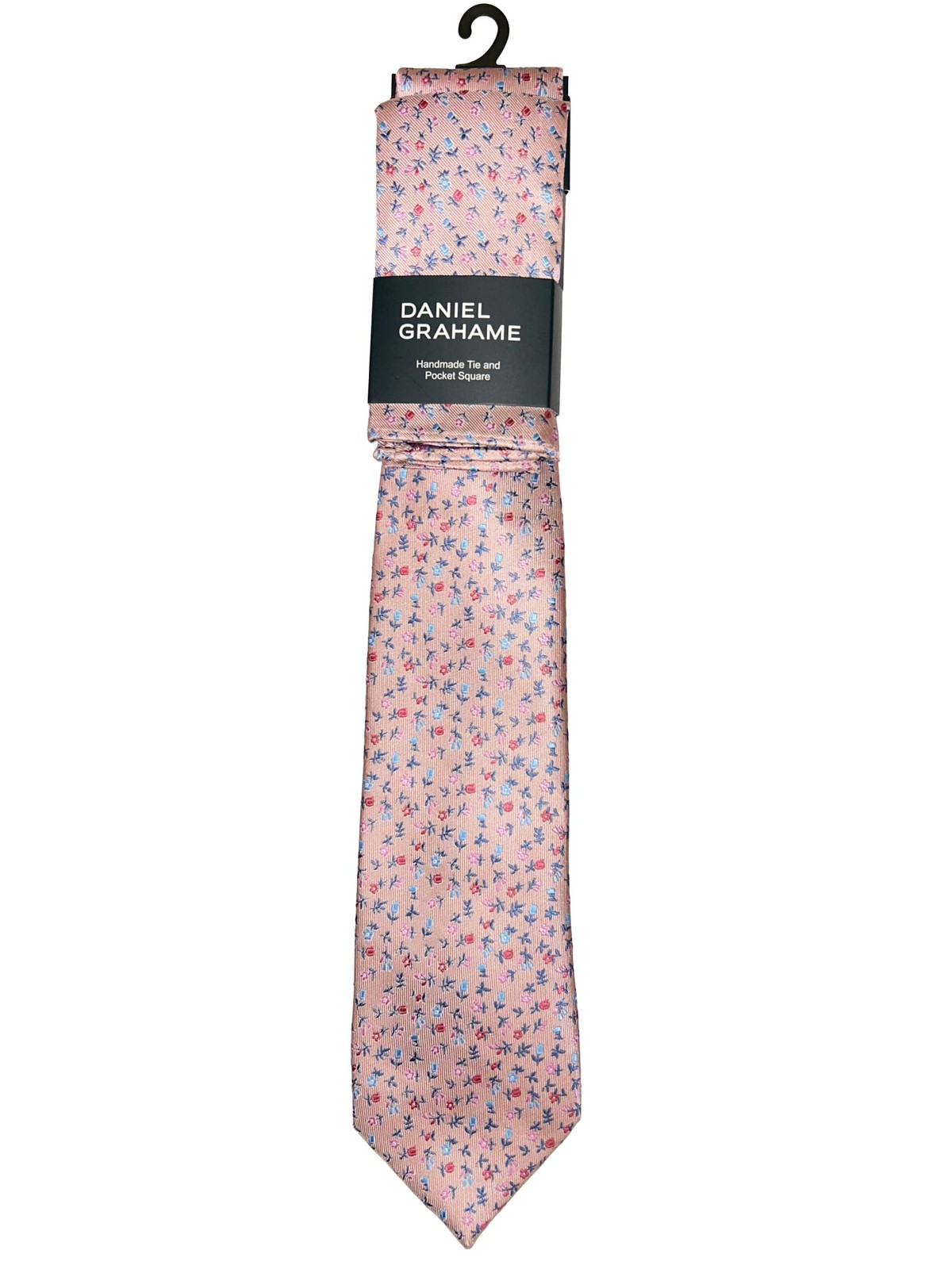 Daniel Grahame Tie & Pocket Square Set Pink/Blue Floral