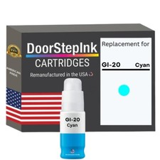 DoorStepInk Compatible Ink Bottle For Canon GI-20 (3394C001) 70 ml Cyan-USA