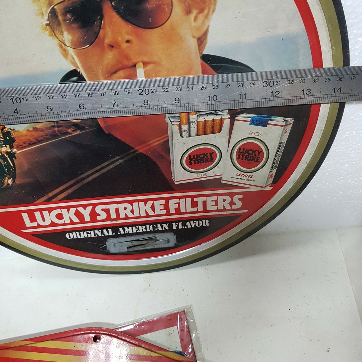 Vintage Lucky Strike Filters Cigarettes Serving Metal Tray
