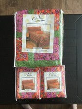 NEW Anna Claire Full/Queen Quilt  2 Standard Shams Set Bright Colors, New G 