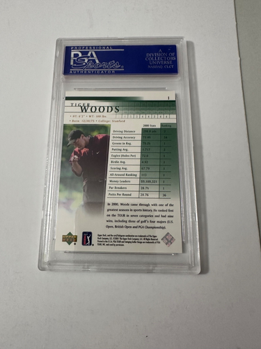 TIGER WOODS 2001 Upper Deck #1 “RC” - PSA 9 (MINT)! - Picture 2 of 4
