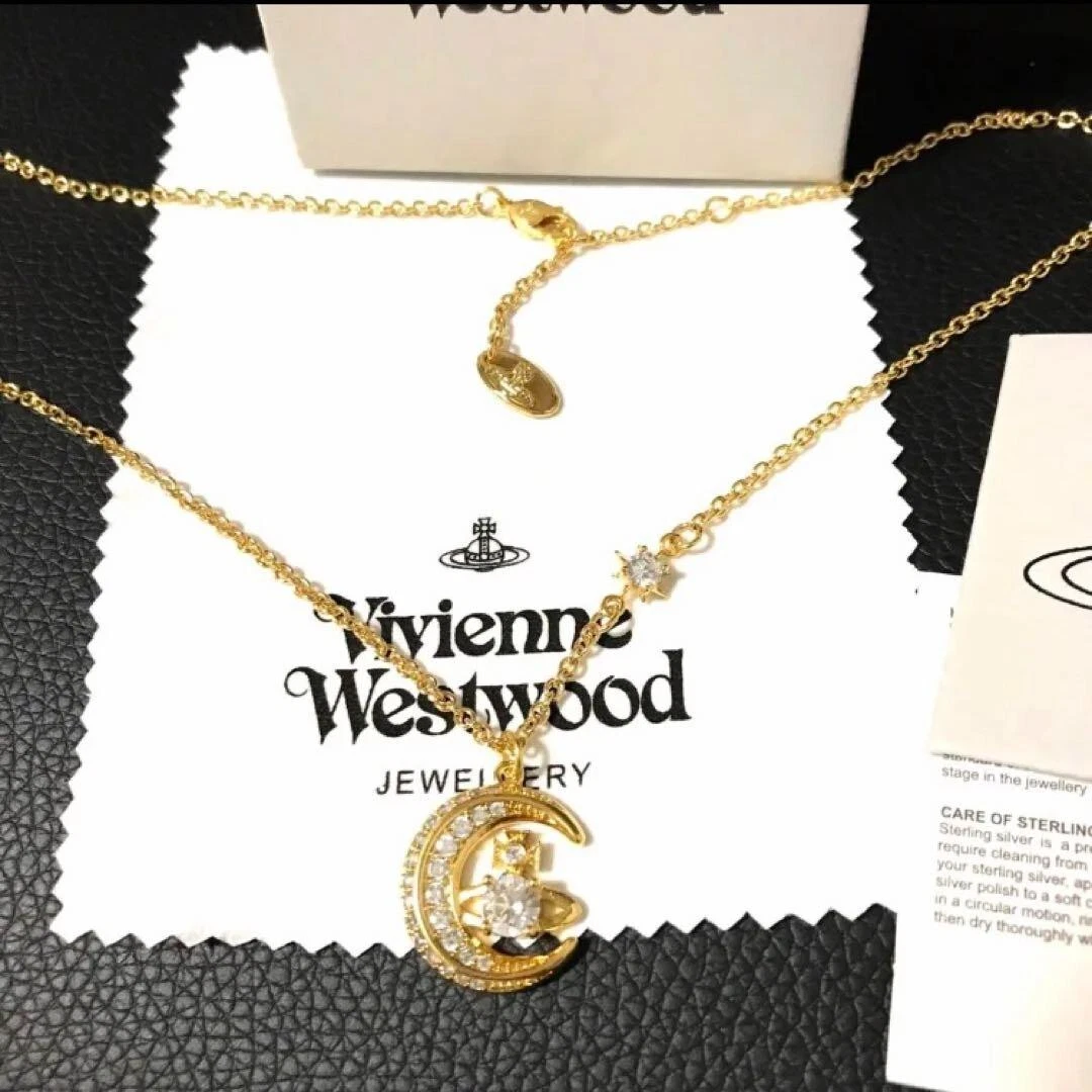 Vivienne Westwood Dorina Moon Orb Necklace Pendant Gold Chain Outlet  authentic | eBay