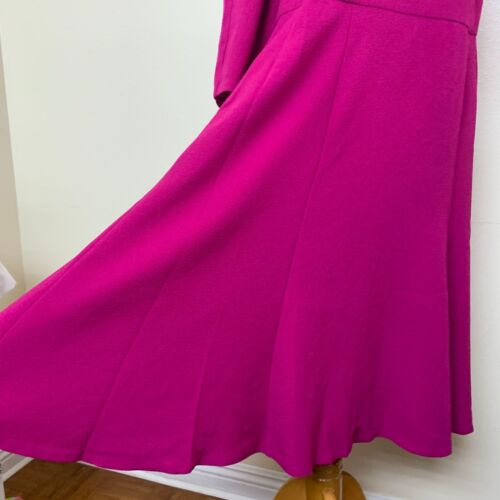 Vestido midi Eliza J para mujer crepé calce y acampanado swing talla grande 14W rosa fucsia $168 - Imagen 4 de 12