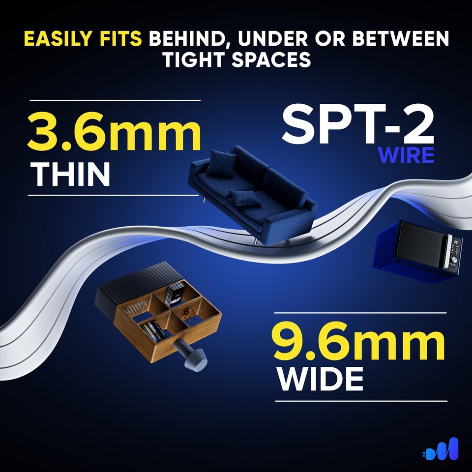 6ft Flat Plug Extension Cord UL Certified 16 Gauge, 125V, 13 Amps, 1625