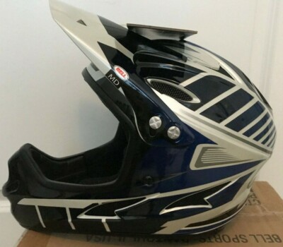 2 BELL Sports EXODUS FULL FACE BIKE HELMET w CHINBAR WH-BLUE-BLACK