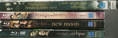 Lot of 3 Used Blu Ray / 1 DVD - TWILIGHT SERIES - Eclipse New Moon Breaking Dawn