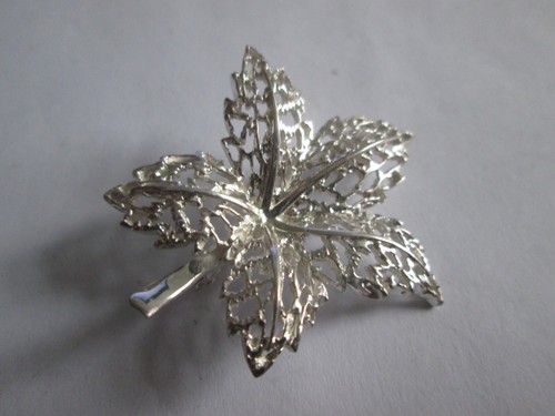 Vintage Sterling Silber filigrane Ahornblatt Brosche Anstecknadel - Bild 3 von 5