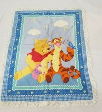 Vintage handmade crib quilt pooh tigger We're just buzzing along 38x31 toddler