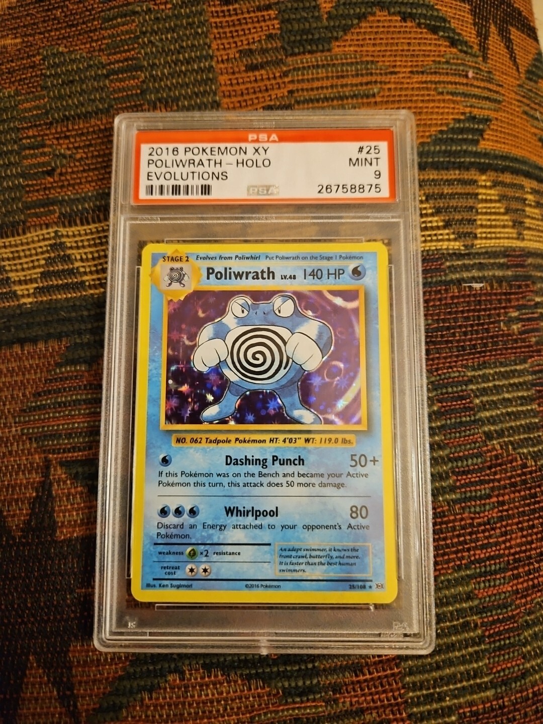 2016 Pokemon XY Evolutions #25 Poliwrath - Holo PSA 9 MINT