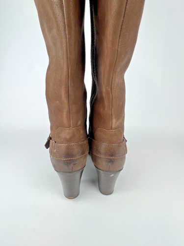 Born Natasha Brown Leather Knee High Boots– Women’s 9.5 Equestrian Harness Style - Picture 7 of 9