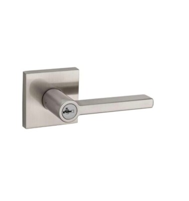 Kwikset 156 MIL SQT 15 SMT 6AL RCS Milan Keyed Entry Lever in Satin Nickel 