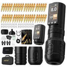 Wireless Tattoo Machine Brushless Motor Straight Rod Pen Battery 2400mAh Screen