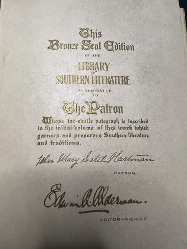 1909 Library of Southern Literature Volume 1 - Picture 9 of 9