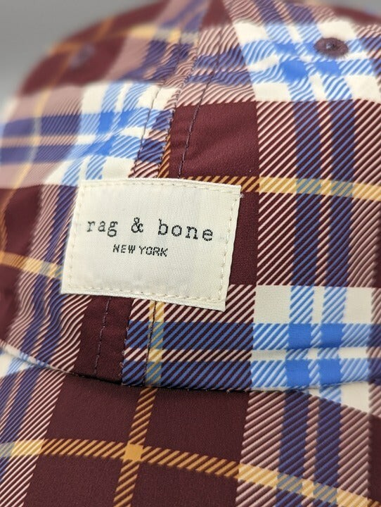 Rag & bone Addison plaid baseball cap Rag & Bone Unisex Addison Baseball Cap in Burgundy Plaid  main image 4