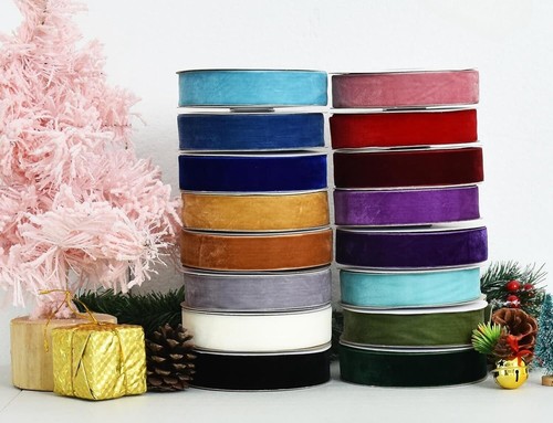 25 Yards Khaki Velvet Ribbon 1-1/2 Inch Single Face Velvet Ribbon for Christm... - Picture 7 of 7