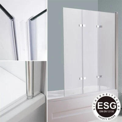 MUCOLA Badewannenaufsatz Badewannenfaltwand Duschabtrennung 140x130CM Glas Badewannen
