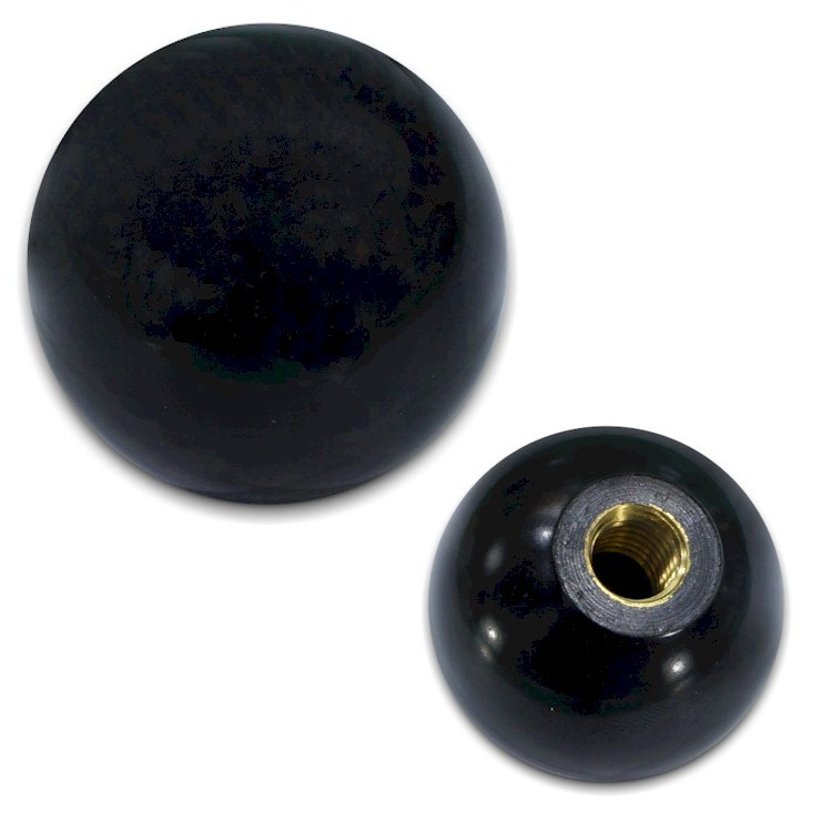 NEW BLACK Phenolic Plastic 13/8" Ball Threaded Knob 3/8"16 TPI Heavy