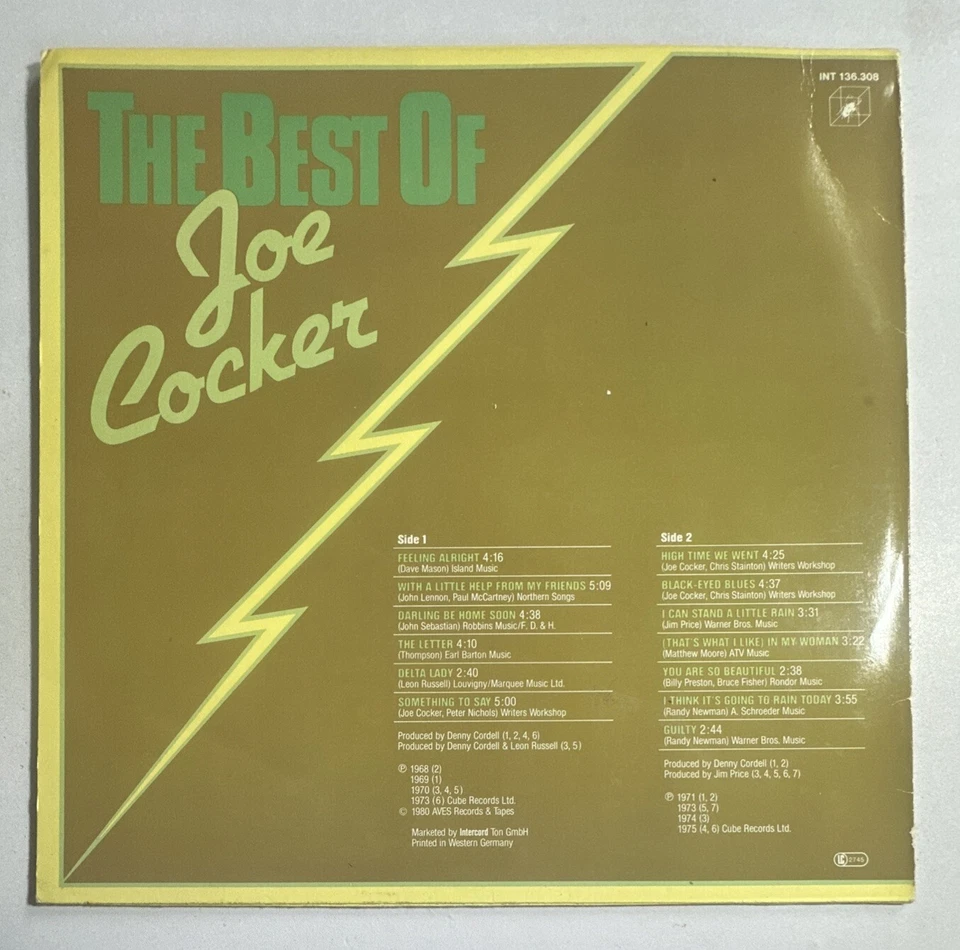 Joe Cocker - The Best Of Joe Cocker Lp Vinyl Record EX / EX - Image 3 of 4