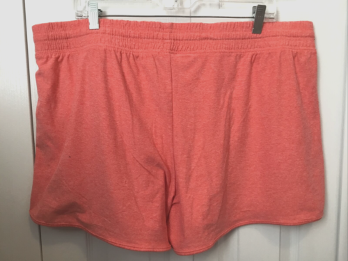 ATHLETIC WORKS MOISTURE WICKING ORANGE KNIT GYM SHORTS Waist Pockets Sz 2XL - Picture 3 of 7