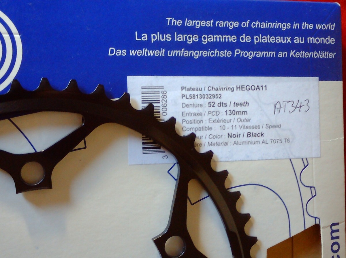 NOS 52 TOOTH 130BCD SPECIALITES TA 10/11 SPEED HEGOA 11 CHAINRING