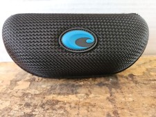 Costa Del Mar Sunglasses Hard Zip Up Clam Shell Case Only Black w/ Blue Logo