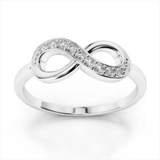 0.10 Ct Round Cut Moissanite Wedding Engagement Ring 14K Real White Gold Size 7