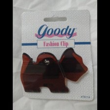 Vtg 1990's GOODY Hair Claw Clip SCOTTIE DOG PUPPY Brown New