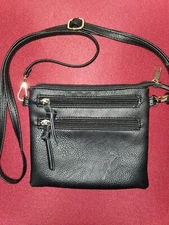 Mini Crossbody Sholder Purse, In Black PVC