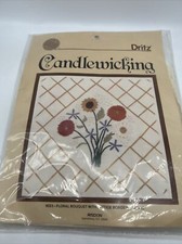 Dritz Candlewicking Floral Bouquet with Lattice Border 12" x 12" Pillow Kit 9033