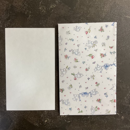 Handmade 12 piece stationary set teddy bears floral bird motif - Imagen 10 de 15