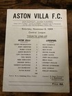 Aston Villa reserves v Liverpool 1969 1969/70 Central League