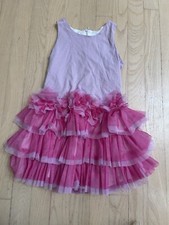 NWT Biscotti Pink Chiffon Tulle Ruffle Flower Formal Dressy Dress-4T- 72