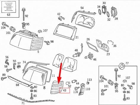 MERCEDES-BENZ S-CLASS W140 FRONT RIGHT TURN SIGNAL A1408260443 NO DUTY TO 🇺🇸 - Image 2 of 2