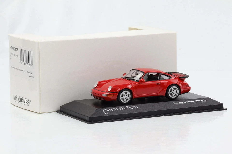 1:43 Porsche 911 964 Turbo 1990 Red Minichamps Limited - Image 3 of 4
