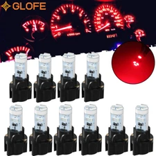 10X T5 2721 2723 5SMD LED Instrument Panel Dash Gauge Light Bulbs w/ Socket Red