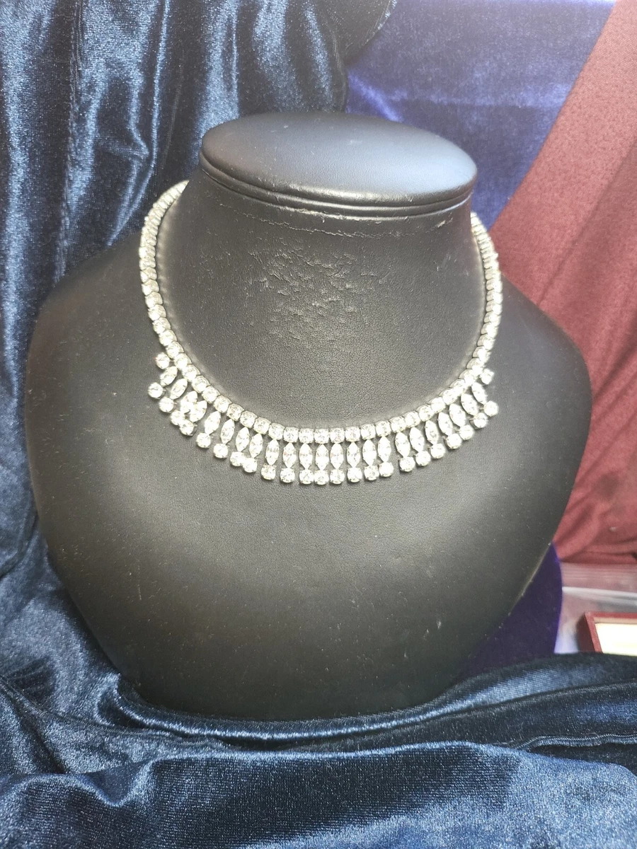 Sterling silver shop crystal necklace