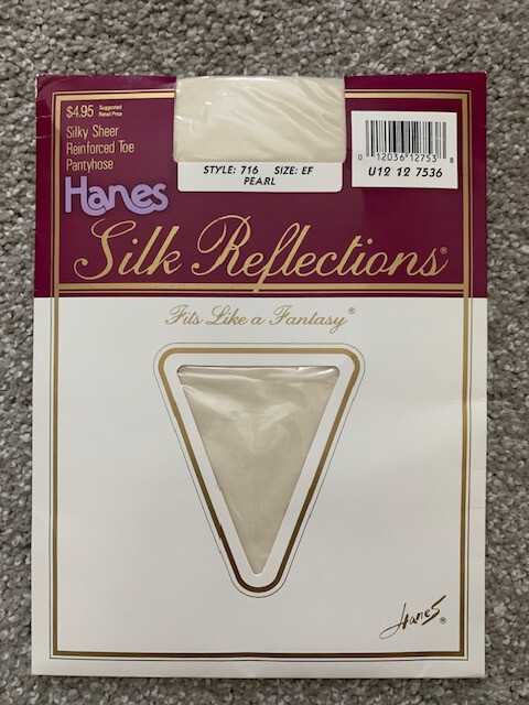 NIP Vintage Hanes Silk Reflections Silky Sheer Reinforced Toe Pearl - EF