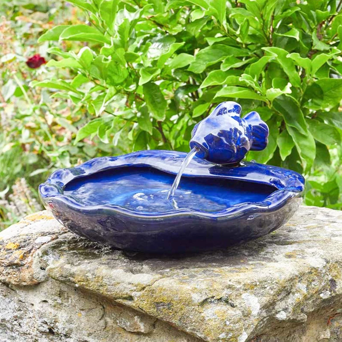 Fontana Decorativa In Ceramica Cabilock – Con Pesce E Zampillo, Per Giardino E Balcone, Suono Rilassante Dell'acqua