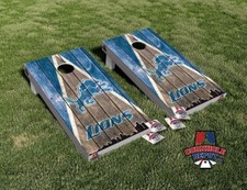 Lions Skyline Washed Cornhole Board Vinyl Wrap Skins Laminated Sticker Set