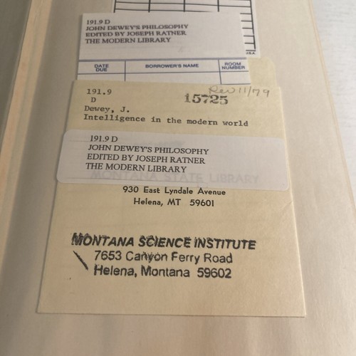 Intelligence In The Modern World John Dewey’s Philosophy HC Ex-Library 1939 Ed - Picture 7 of 14