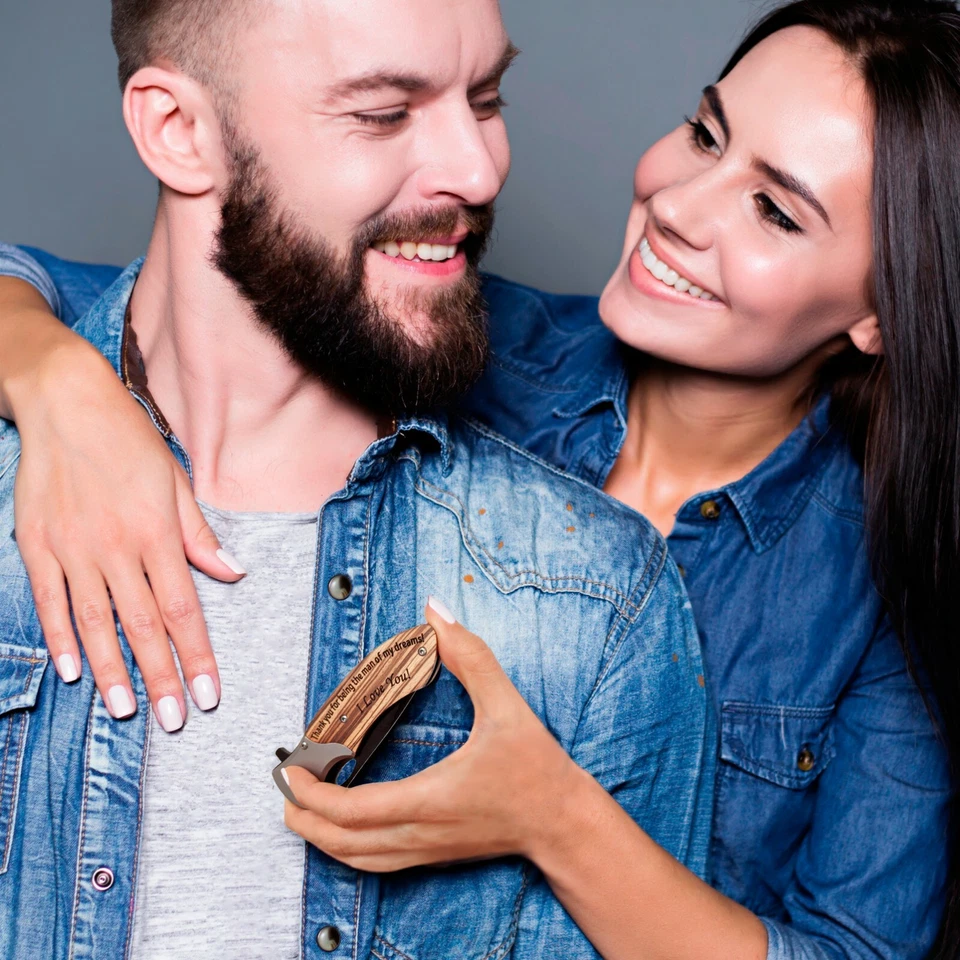 Юбилейный подарок для мужа, парня, его, мужчин, гравированный карманный нож - Изображение 2 из 4