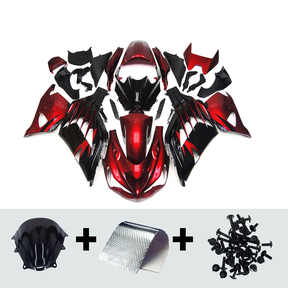 Injection Red Black Fairing Kit for 2012-2021 Kawasaki Ninja ZX14R