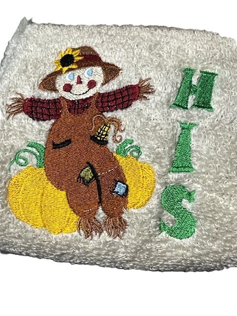 Juego de toallas de mano de baño His Hers Scarcrow Fall Foto 3 de 4