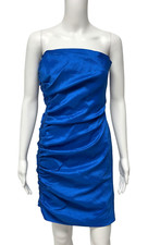 Calvin Klein women's formal evening dress blue metallic strapless dress size 10