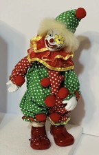 VTG WIND-UP MUSICAL MOVING ANIMATED PORCELAIN CLOWN PLAYS "SEND IN THE CLOWNS
