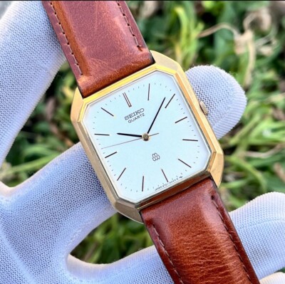 Rare Vintage Seiko Twin Quartz Textured Dial & Case Japan Men's Watch 9721-5040