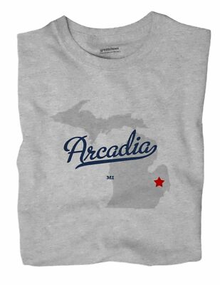 Arcadia Michigan MI T-Shirt Lapeer County MAP