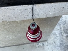 Vintage Distressed Shiny Brite Christmas Ornament Drop Glass Painted Stripped